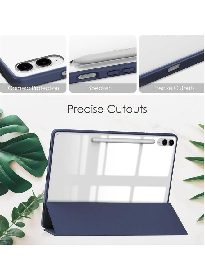 Hybrid Slim Case Compatible with Samsung Galaxy Tab S10 Plus/S10+ 12.4 Inch 2024 Pen Holder, Shockproof Cover Clear Transparent Back Shell, Auto Wake/Sleep - Image 4